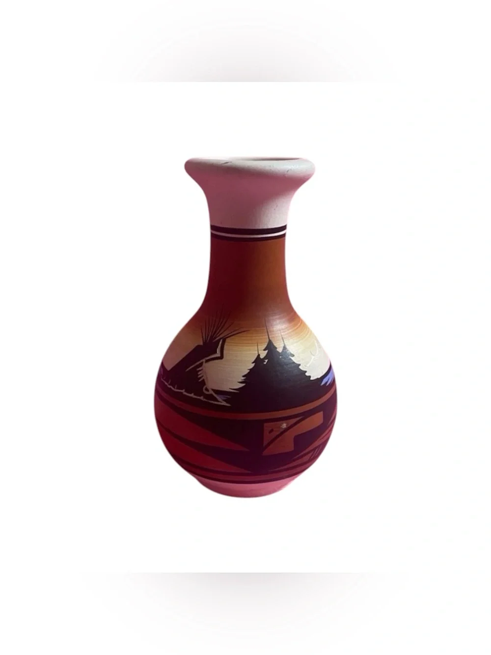 Cedar Mesa Vase Navajo Southwestern Naatsiilid Rainbow Pottery 6.5 inches